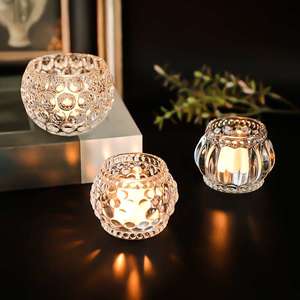 Products: Gorgeous Bubble Clear Glass Tealight Holder - Sweet As Decor NZ