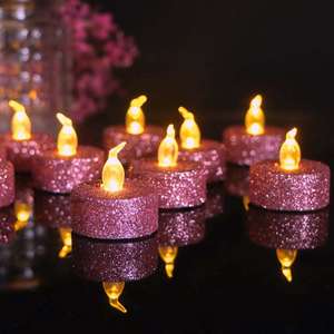 Products: LED Tea Lights Flickering Pink Glitter - Sweet As Decor NZ