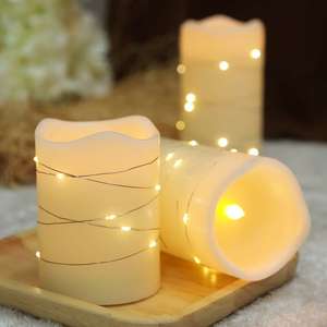 Products: LED Candle Sets Wave Design with Seed Lights - Sweet As Decor NZ