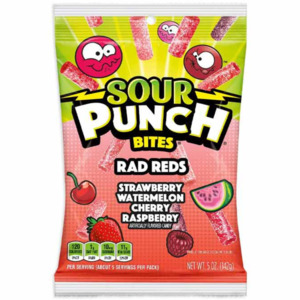 SOUR PUNCH BITES PEG BAG - RAD REDS