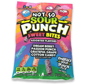 SOUR PUNCH BITES PEG BAG - NOT SO SOUR SWEET BITES ASSORTED