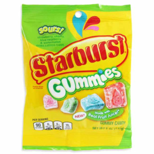 STARBURST GUMMIES PEG BAG - SOUR
