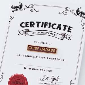 Retro Award Badges: Chief Badass Award Badge