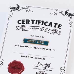 Fathers Day Gifts: Best Dad Award Badge