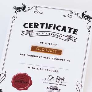 Quick Order: Old Fart Award Badge