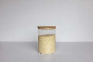 Round Glass Bamboo: Round Glass & Bamboo Jar 3500ml