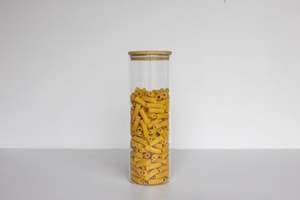 Round Glass Bamboo: Round Glass & Bamboo Jar 2100ml
