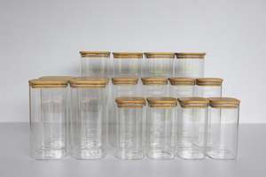 Square Glass Bamboo: Square Glass & Bamboo Pantry Pack
