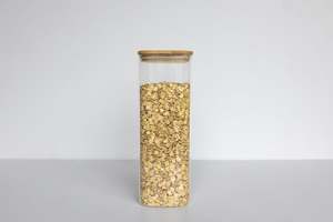 Square Glass & Bamboo Jar 2000ml