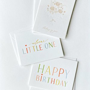 Products: Letterpress greeting cards - Sweetpea and Jasmine