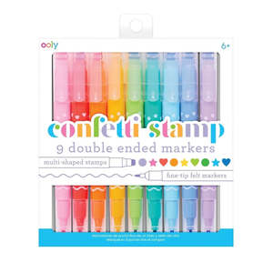 OOLY Confetti Stamp Double-Ended Markers 9pk