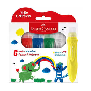 Faber-Castell Little Creatives Jumbo Squeeze Paintbrushes 6pk