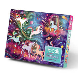 Games: Crocodile Creek 100 Piece Holographic Puzzle - Unicorn Galaxy
