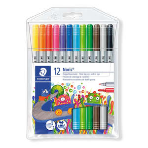 Adult Colouring: Staedtler Noris Double-Ended Fibre-Tip Pens 12pk