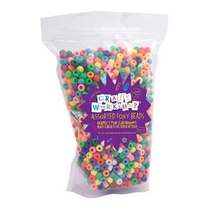 Craft Supplies: Craft Pony Beads - Bright 1800pk