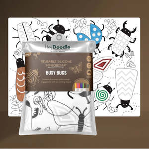Reusable Colouring Mats Rolls: Hey Doodle - Busy Bugs Sensory Playmat