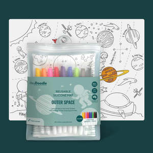 Reusable Colouring Mats Rolls: Hey Doodle - Outer Space Playmat (Large)