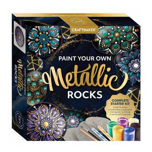 Craft Maker Paint Your Own Metallic Rocks Kit