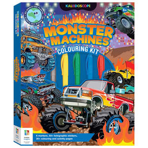 Kaleidoscope: Kaleidoscope Colouring Kit - Monster Trucks