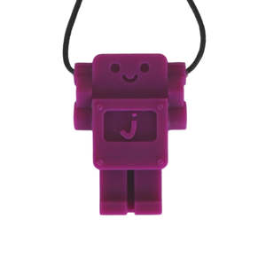 Jellystone Designs Silicone Chew Pendant - Robot Purple