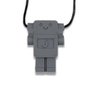 Jellystone Designs Silicone Chew Pendant - Robot Grey