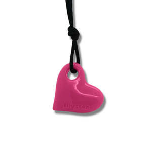Jellystone Designs Silicone Chew Pendant - Heart Watermelon Pink