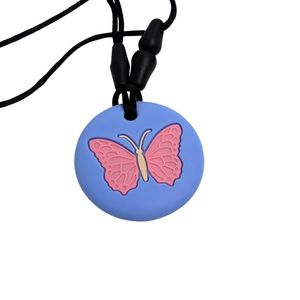 Butterfly Silicone Chew Pendant - Blue