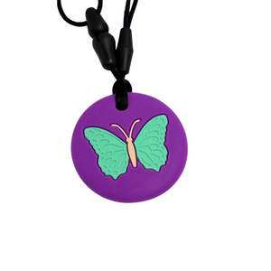 Butterfly Silicone Chew Pendant - Purple
