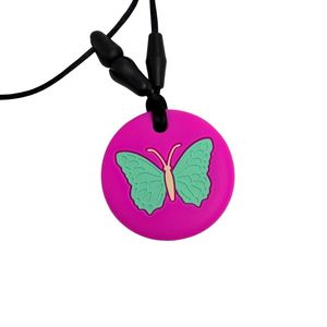 Butterfly Silicone Chew Pendant - Pink