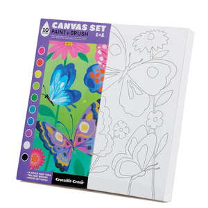 Painting Kits: Crocodile Creek Canvas Set - Butterfly