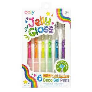 Colouring: OOLY Jelly Gloss Neon Multi-Surface Deco Gel Pens 12pk