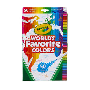 Colouring: Crayola World's Favourite Colours Super Tips Washable Markers 50pk