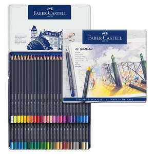 Art Supplies: Faber-Castell Goldfaber Colouring Pencils Tin of 48