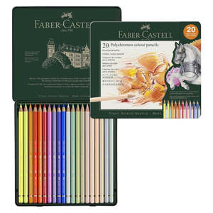 Faber-Castell Polychromos Colouring Pencils Tin of 20 New Colours