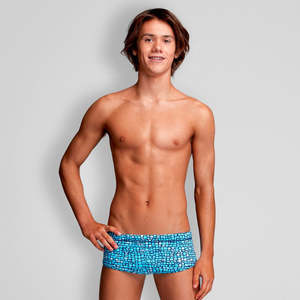 Boys Swimwear: Boys Blue Stone Classic Swim Trunks - Funky Trunks