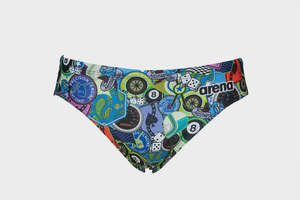 Boys Swimwear: Boy's Brief Phantasy Prints Moto Patches - Arena
