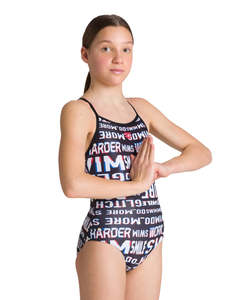 Girls Swimwear: G NEON GLITCH JR LIGHT