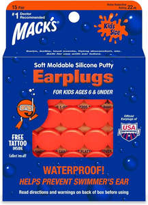Ear Nose Plugs: Macks Swim Earplugs Kids 6pr