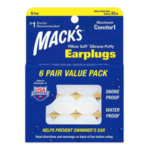 Ear Nose Plugs: Macks Silicone Earplugs Value Pack 6pr