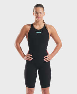Tech: Women's Powerskin Veloce Closedback Racesuit - Black-Teal Arena