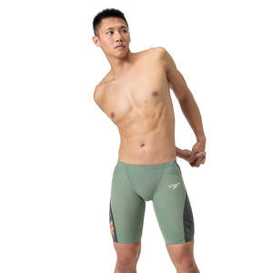 Mens Racesuits: Speedo Men's Fastskin LZR Pure Intent 2.0 Racing Jammer - Country Green/Nectarine/Iridescent