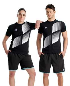 Apparel: Arena Diamonds Unisex Logo T-Shirt - Black-White-Blue Diamond