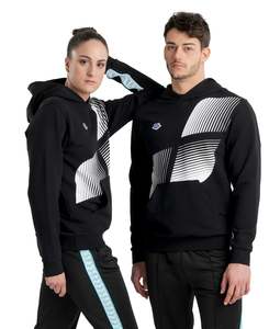 Apparel: Arena Diamonds Hooded Sweatshirt - Black-White-Blue Diamond