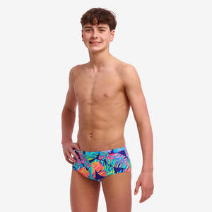 Boys Swim Trunks: Boys Leaving Today Sidewinder Swim Trunks - Funky Trunks
