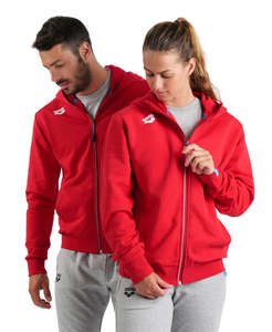 Apparel Men: Arena Team Unisex Hooded Panel Jacket - Red
