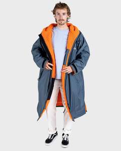 Dryrobe Advance Unisex Long Sleeve - Dark Grey/Orange