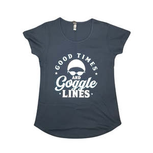 Apparel: WOMENS T-SHIRT GOOD TIMES AND GOGGLE LINES