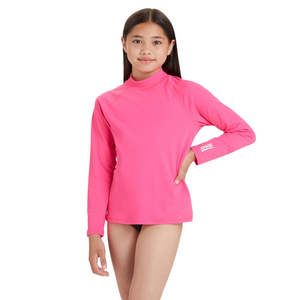 Zoggs: ZOGGS BELLS LONG SLEEVE SUN TOP RASH SHIRT - PINK