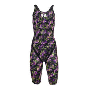 Feamle Bonded Seam Racing Suits: BLUE70 WOMENS NERO TX2 KNEESKIN PURPLE ELECTRIC LILLY
