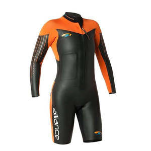 Swimrun Wetsuits: BLUE70 WOMENS ALLIANCE SWIMRUN WETSUIT - BLACK/ORANGE